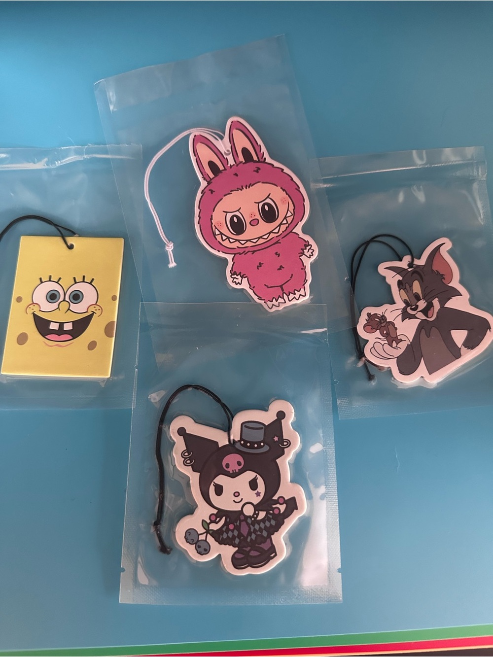 Character Air Freshener Lot - Kuromi, Tom & Jerry, SpongeBob, Labubu